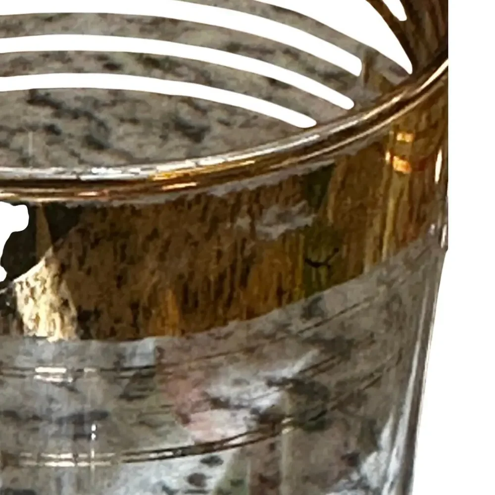 West Virginia Glass Company Vintage 1950's 'Orchard' Gold Hi-Ball Glasses-Set 4